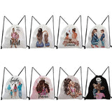 Cartoon Mama Print Drawstring Pocket Eco Shoe Bag Backpack
