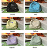 Embroidered Canvas Backpack Lightweight Waterproof Travel Bag