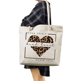 Leopard Letter Printed Tote Bag Reusable Thick Rope Shopping Bag