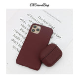Leather Case Set For Airpods 1 2 pro and for Iphone 14 13 Pro Max