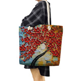 Cherry Blossom Oil Paint Tote Bag For Women