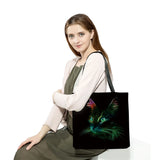 Moon Cat Print Tote Bag Women Casual Handbag High Capacity Foldable