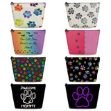 Dog Paw Print Makeup Organizer Travel Toiletry Bag Women's Cosmetic Bag