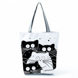 Cat Printing Women Tote Bag - Casual Traveling Beach Handbag