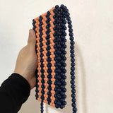 Orange Stripe One Shoulder Messenger Bag Hand Woven Beaded Handbag