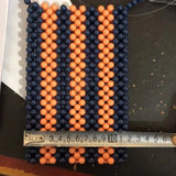 Orange Stripe One Shoulder Messenger Bag Hand Woven Beaded Handbag