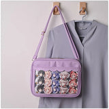 Customized Ita Bag Purse PVC Window Pins Display Women Crossbody Handbag