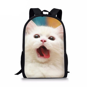 3D Animal Cat Girls School Backpack 16 inch Rucksack Travel Bag