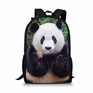 3D Panda Print Kids Backpack Boys Girls Back Pack School Bags