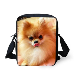 3D Pomeranian Women Mini Messenger Bag Casual Shoulder Bags