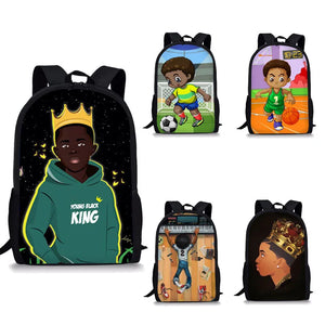 Afro Boys Print Backpack School Bags For Teenage Boy Daypack