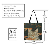 Cat Print Tote Bag Eco Friendly Women Shoulder Bag