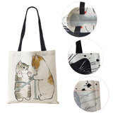 Animal Cat Print Women Handbag Casual Folding Shopping Tote Shoulder Bag