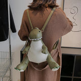 Dinosaur Shape Backpack Purse for Women Mini School Bag Girls Shoulder Bag