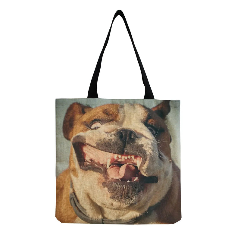 Animal Dog Print Women's Shoulder Bag Large Capacity Ladies Handbag