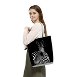Elk Elephant Printed Handbag High Capacity Eco Friendly Shopper Bag