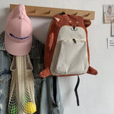 Animal Corduroy Women Backpack College Student Backpack