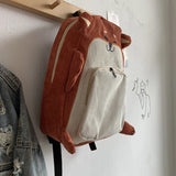Animal Corduroy Women Backpack College Student Backpack