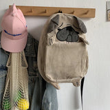 Animal Corduroy Women Backpack College Student Backpack