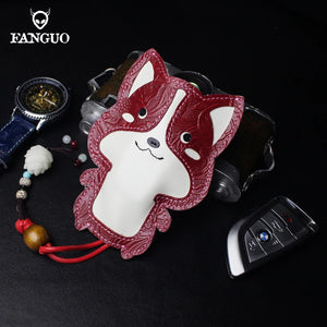 Leather Key Pouch Smart Key Holder Keychain Bag