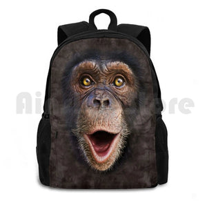 Happy Chimp-Monkey Face Gift Outdoor Hiking Backpack