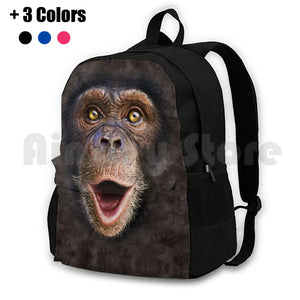 Happy Chimp-Monkey Face Gift Outdoor Hiking Backpack