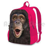 Happy Chimp-Monkey Face Gift Outdoor Hiking Backpack