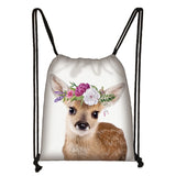 Koala Drawstring Bag Women Men Storage Panda/Zebra Travel Backpack