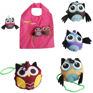Owl Shape Folding Shopping Bag Eco Friendly Ladies Gift Foldable Reusable Tote B
