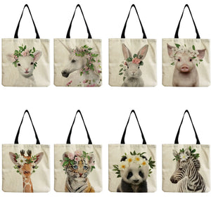 Panda Koala Elephant Print Women Handbag Tote Shoulder Bag