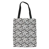 Canvas Beach Bag with Animal and Dog Print