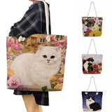 Animal Tote Bags Portable Casual Thick Rope Handbags For Women