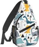 Dinosaur Sling Backpack Chest Bag for Men Women