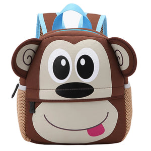 3D Cartoon Monkey Toddler School Bag Neoprene Kindergarten Backpack