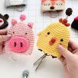 Animals Unisex Hand Knitting Key Wallets Pull Type Key Bag