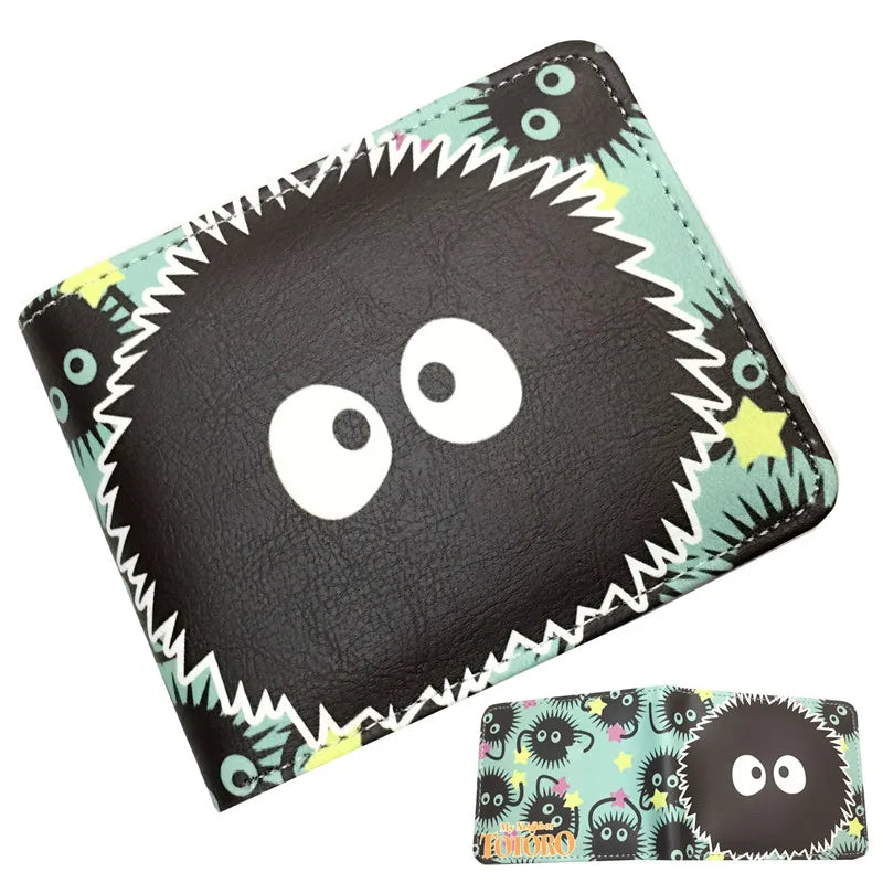 Spirited Away Makkuro Kurosuke Wallet Short PU Purse Cosplay Gift