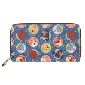 Cartoon Dogs Print Long Wallet Zipper Unisex