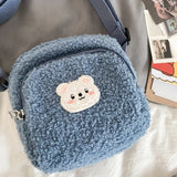 Cartoon Bear Soft Small Sweet Womens Handbags with Pendant