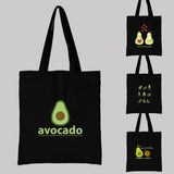 Avocado Cartoons Pattern Eco Women Shopping Bag Canvas Tote Bag
