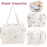 Baby Care Diaper Bags Embroidery Bear Flower Pattern Handbag