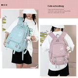 Nylon School Bag for Women Teenagers Rucksack