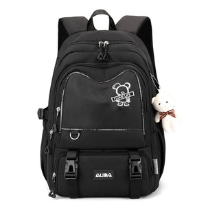 Nylon School Bag for Women Teenagers Rucksack