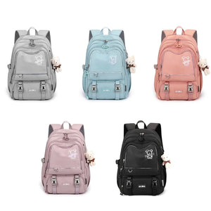 Nylon School Bag for Women Teenagers Rucksack