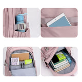 Nylon School Bag for Women Teenagers Rucksack