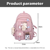 Women Multi-Pocket Backpack Bear School Bag