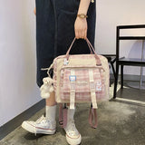 Bear Plush Pin Backpack Japanese School Bag
