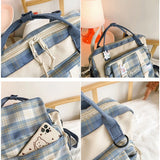 Bear Plush Pin Backpack Japanese School Bag
