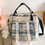 Bear Plush Pin Backpack Japanese School Bag