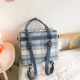 Japanese School Backpack with Bear Plush Pin