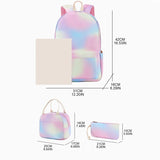 Rainbow Backpack Lunch Tote Pencil Bag School Bag for Teens